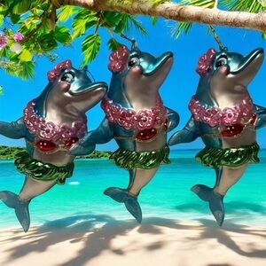 Tropical Dolphin Ornaments